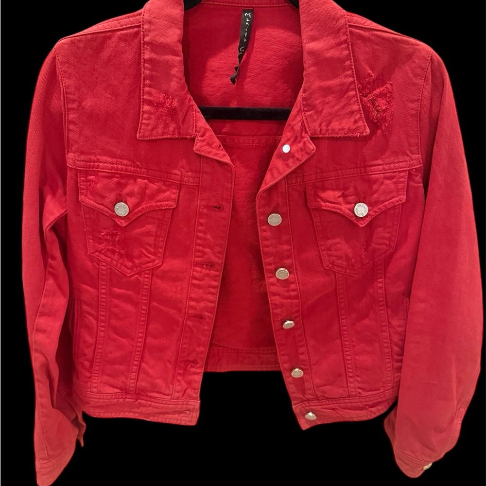 Women's Red Denim Jacket